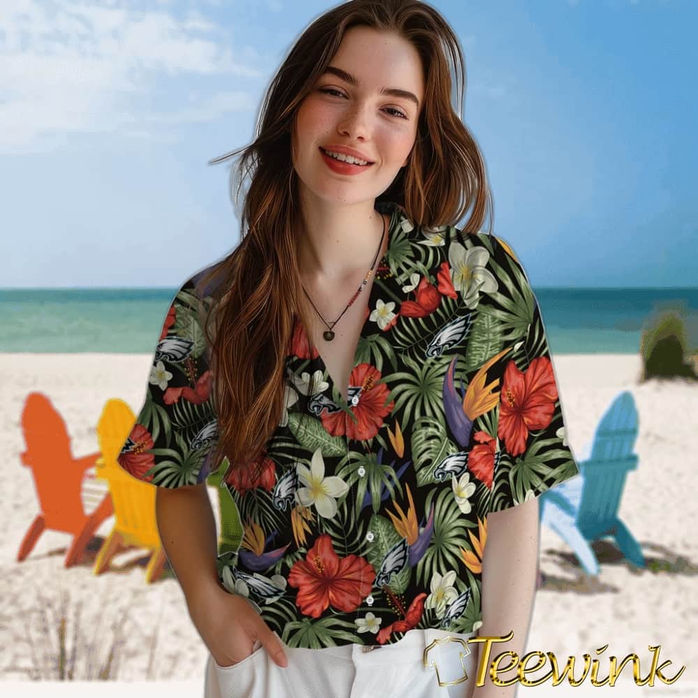 Philadelphia Eagles Hawaiian Shirt – Hawaii Floral Hibiscus image 4 Philadelphia Eagles Hawaiian Shirt – Hawaii Floral Hibiscus image 4