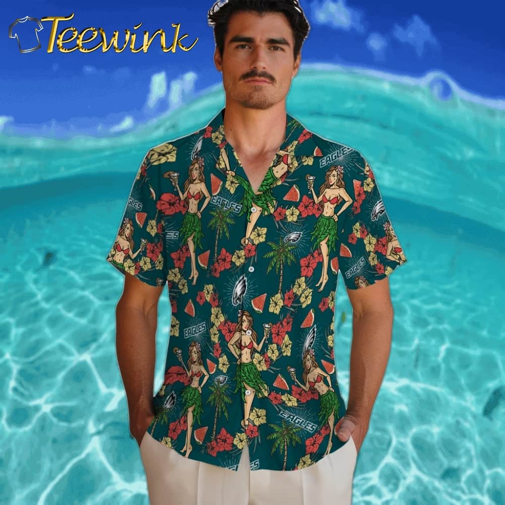Philadelphia Eagles Hawaiian Shirt – Hawaiian Girls Design image 2 Philadelphia Eagles Hawaiian Shirt – Hawaiian Girls Design image 2