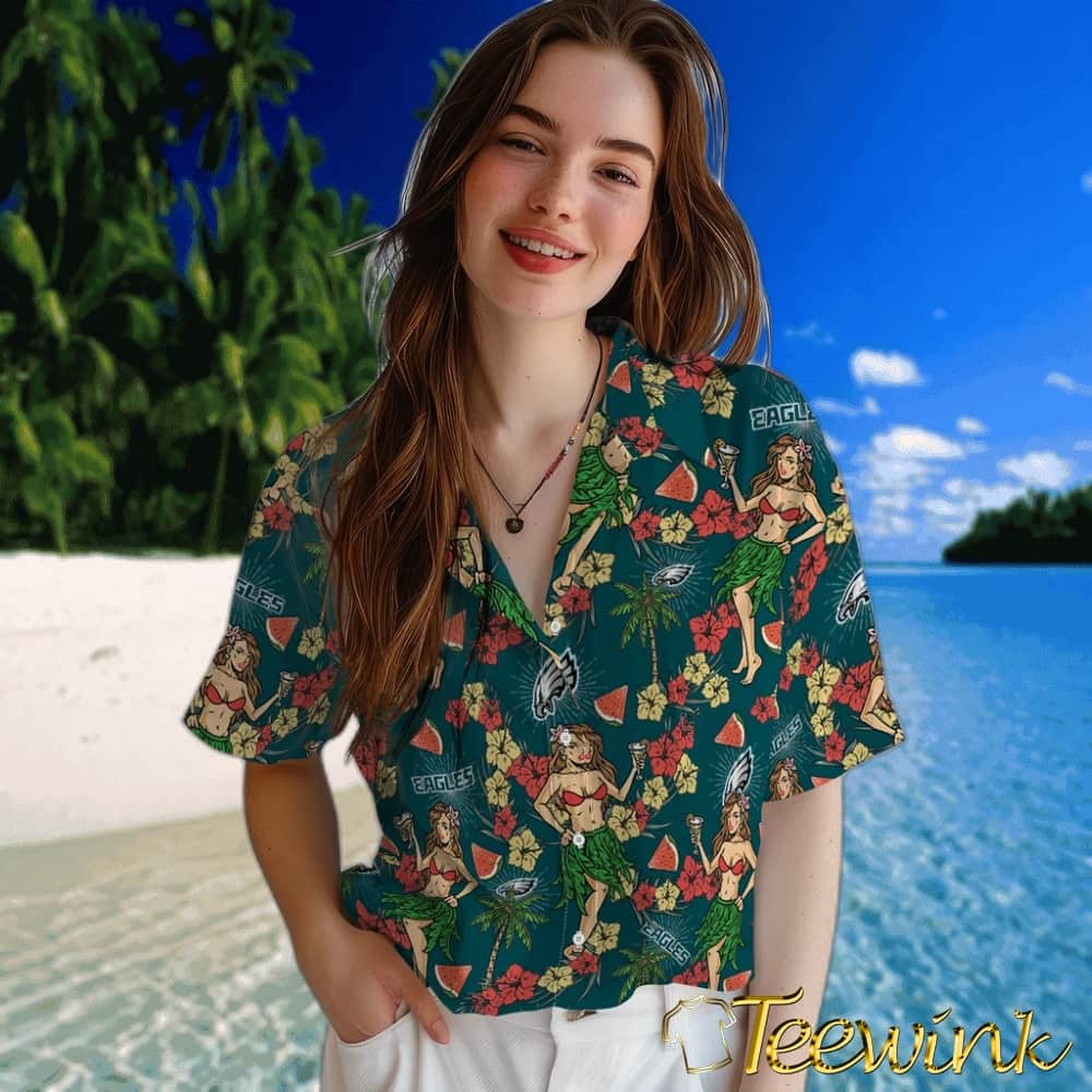 Philadelphia Eagles Hawaiian Shirt – Hawaiian Girls Design image 4 Philadelphia Eagles Hawaiian Shirt – Hawaiian Girls Design image 4