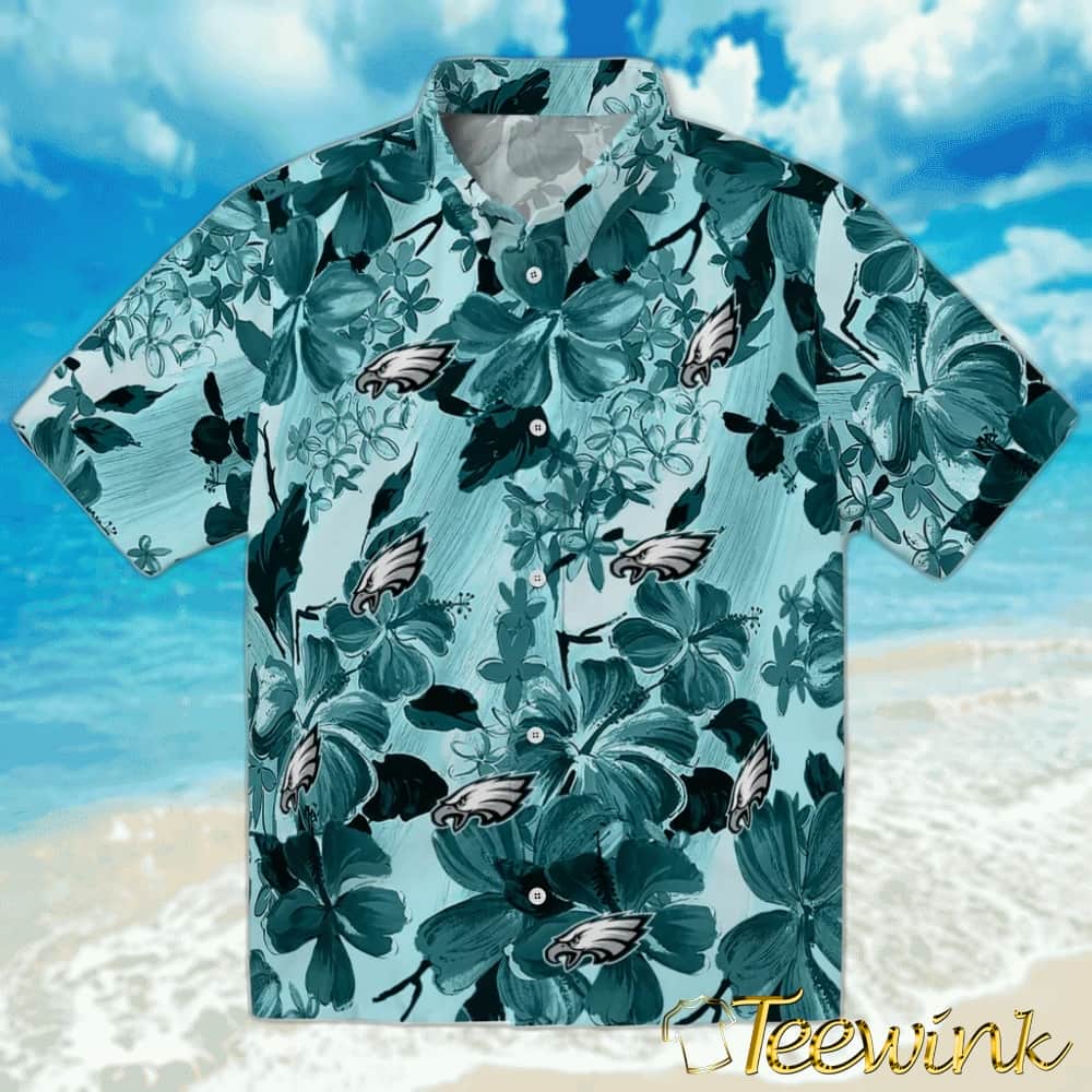 Philadelphia Eagles Hawaiian Shirt – Hibiscus Arrangement