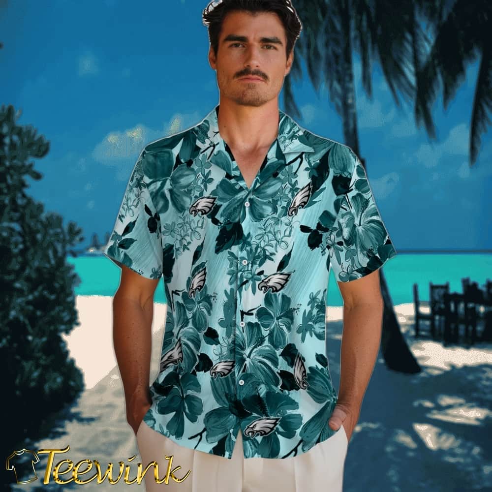 Philadelphia Eagles Hawaiian Shirt – Hibiscus Arrangement image 2 Philadelphia Eagles Hawaiian Shirt – Hibiscus Arrangement image 2