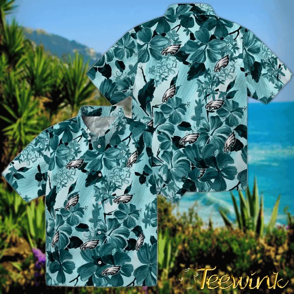 Philadelphia Eagles Hawaiian Shirt – Hibiscus Arrangement image 3 Philadelphia Eagles Hawaiian Shirt – Hibiscus Arrangement image 3