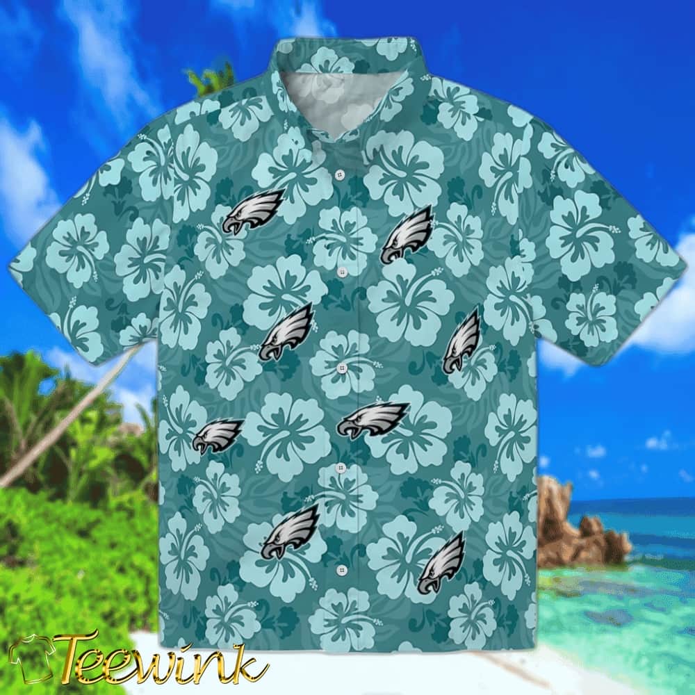 Philadelphia Eagles Hawaiian Shirt – Hibiscus Cluster