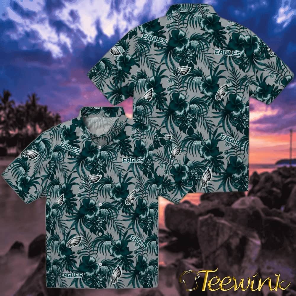 Philadelphia Eagles Hawaiian Shirt – Hibiscus Exotic image 3 Philadelphia Eagles Hawaiian Shirt – Hibiscus Exotic image 3