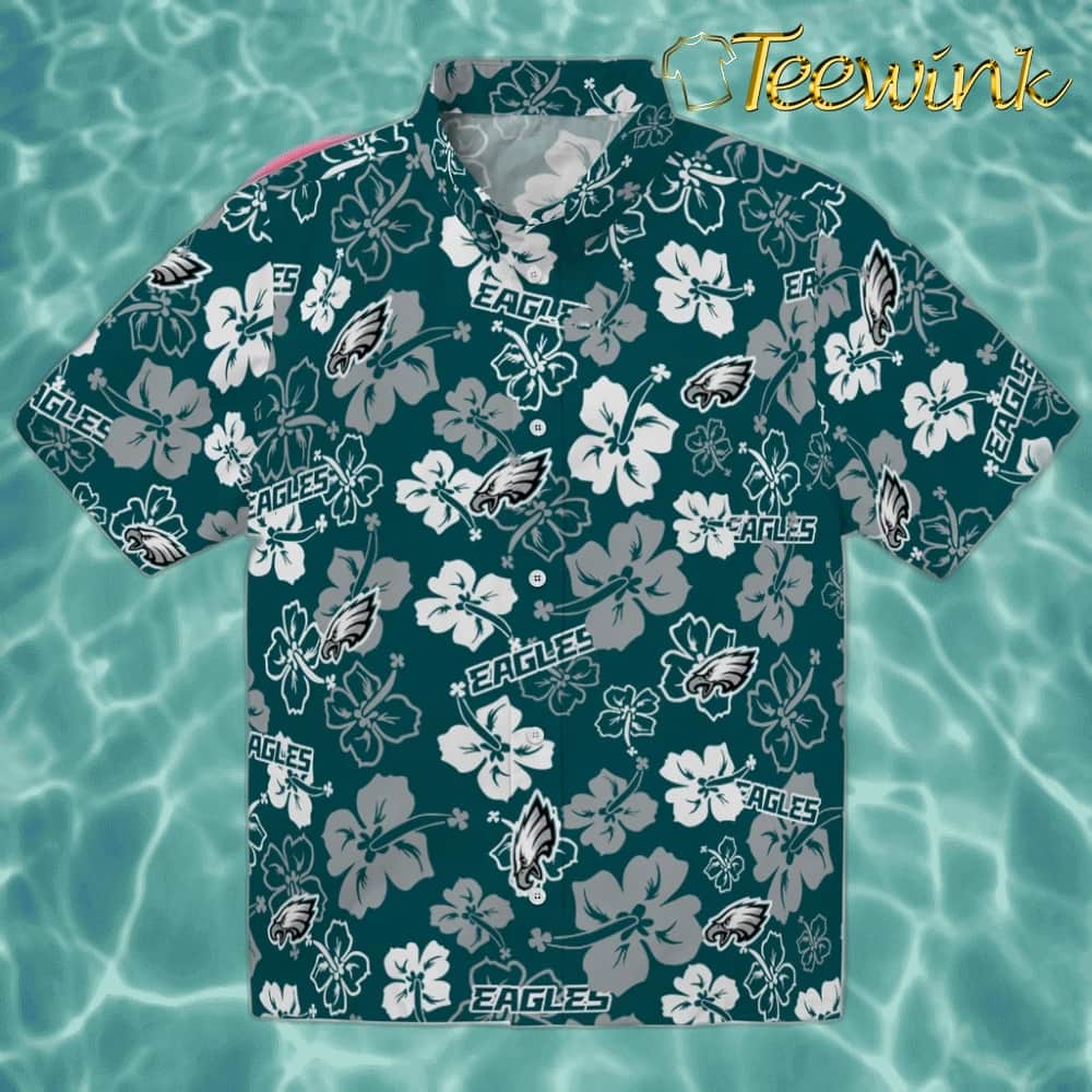 Philadelphia Eagles Hawaiian Shirt – Hibiscus Flower Design