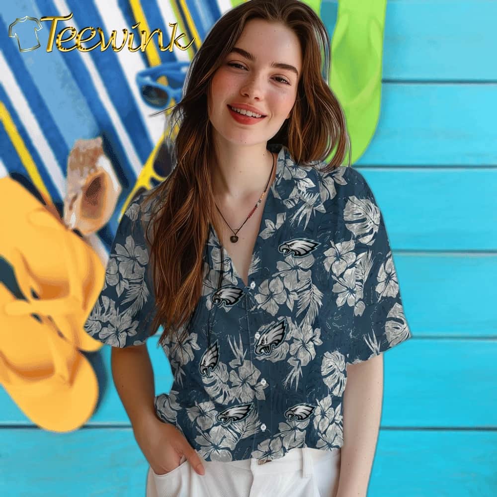 Philadelphia Eagles Hawaiian Shirt – Hibiscus Flowers image 4 Philadelphia Eagles Hawaiian Shirt – Hibiscus Flowers image 4