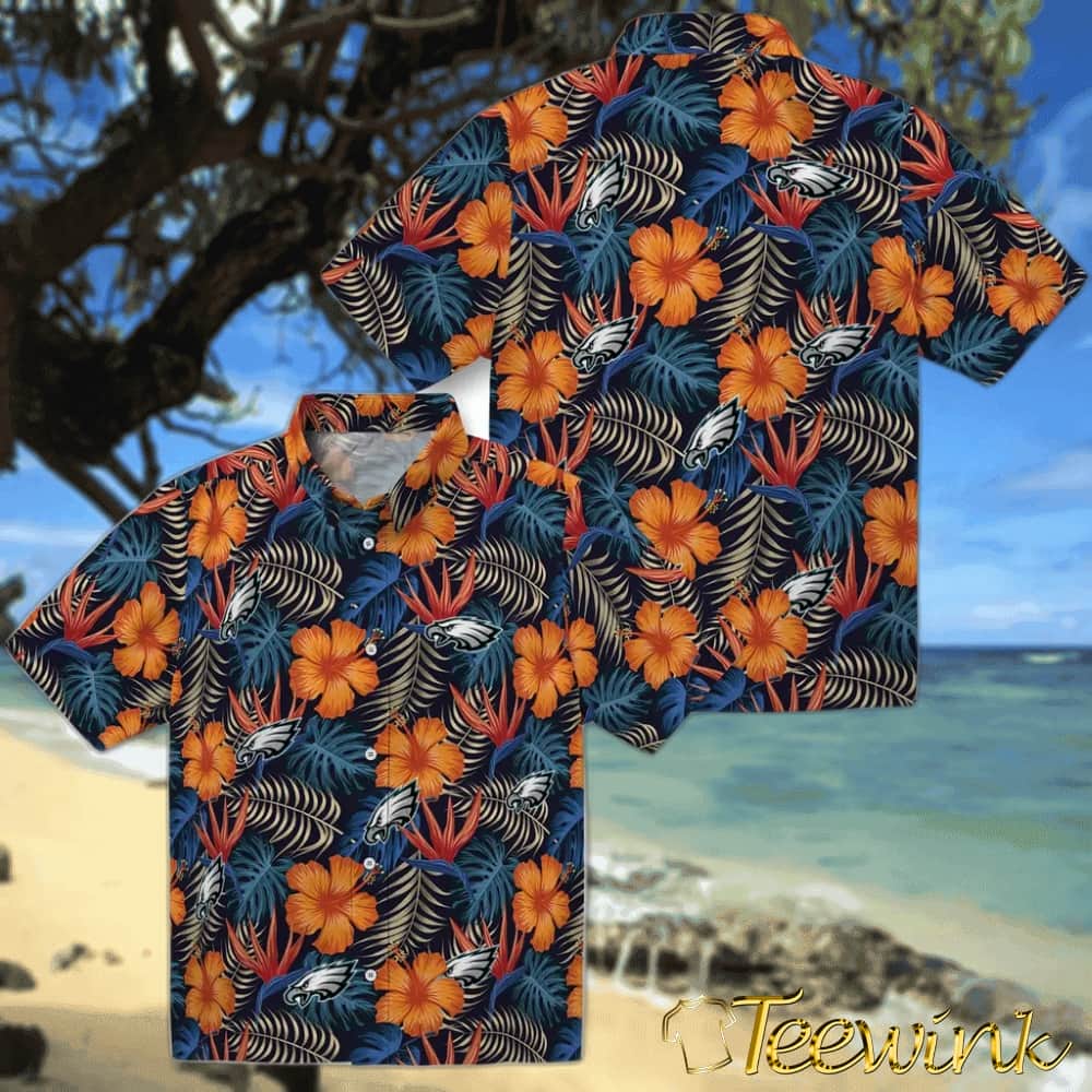 Philadelphia Eagles Hawaiian Shirt – Hibiscus Foliage image 3 Philadelphia Eagles Hawaiian Shirt – Hibiscus Foliage image 3