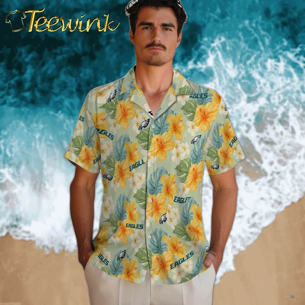 Philadelphia Eagles Hawaiian Shirt – Hibiscus Mood image 2 Philadelphia Eagles Hawaiian Shirt – Hibiscus Mood image 2