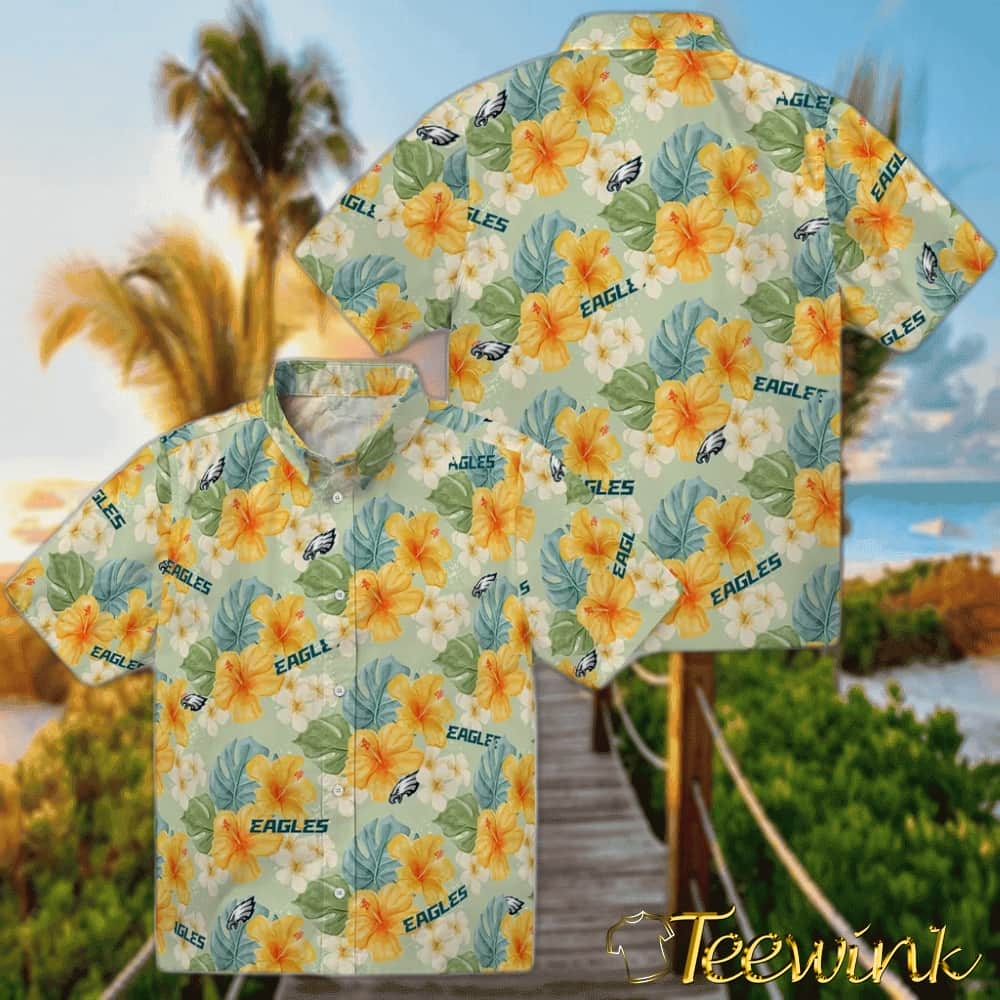 Philadelphia Eagles Hawaiian Shirt – Hibiscus Mood image 3 Philadelphia Eagles Hawaiian Shirt – Hibiscus Mood image 3