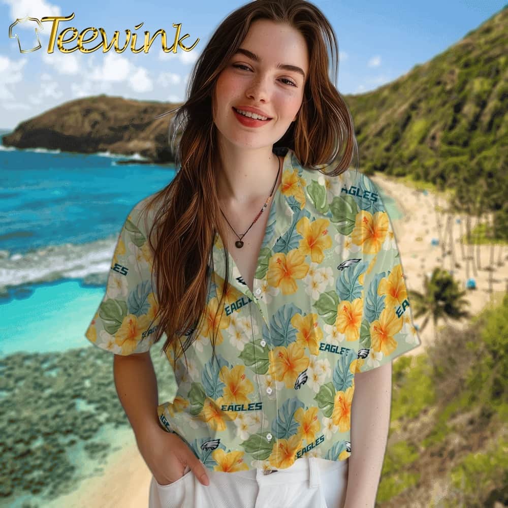 Philadelphia Eagles Hawaiian Shirt – Hibiscus Mood image 4 Philadelphia Eagles Hawaiian Shirt – Hibiscus Mood image 4