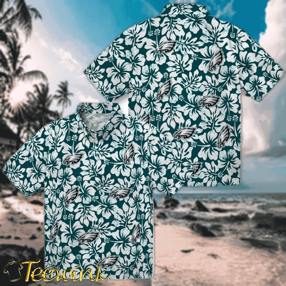 Philadelphia Eagles Hawaiian Shirt – Hibiscus Motif image 3 Philadelphia Eagles Hawaiian Shirt – Hibiscus Motif image 3