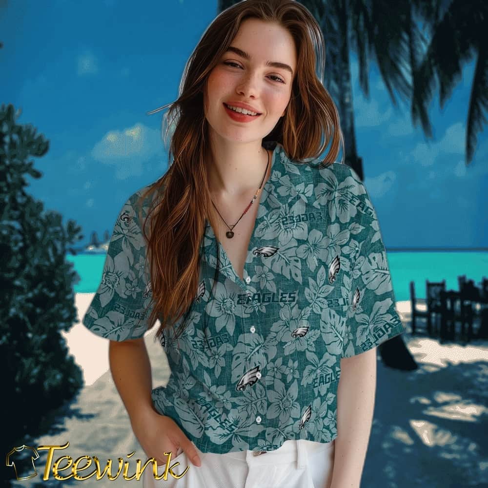 Philadelphia Eagles Hawaiian Shirt – Hibiscus Oasis image 4 Philadelphia Eagles Hawaiian Shirt – Hibiscus Oasis image 4