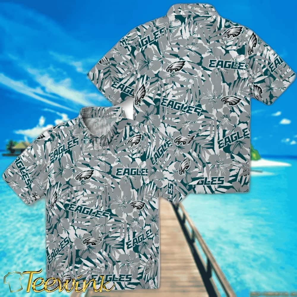 Philadelphia Eagles Hawaiian Shirt – Hibiscus Overlay image 3 Philadelphia Eagles Hawaiian Shirt – Hibiscus Overlay image 3