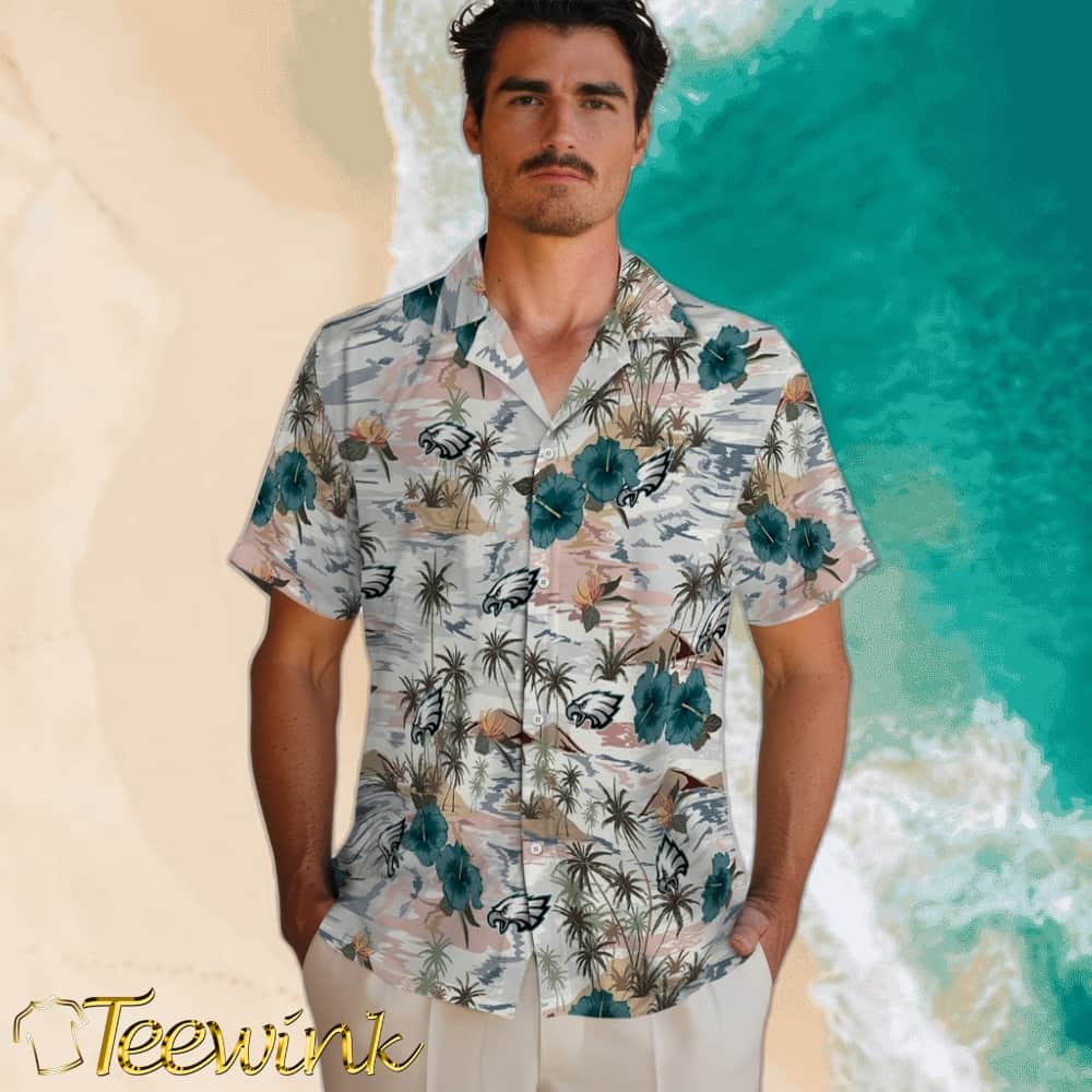 Philadelphia Eagles Hawaiian Shirt – Hibiscus Seaside image 2 Philadelphia Eagles Hawaiian Shirt – Hibiscus Seaside image 2