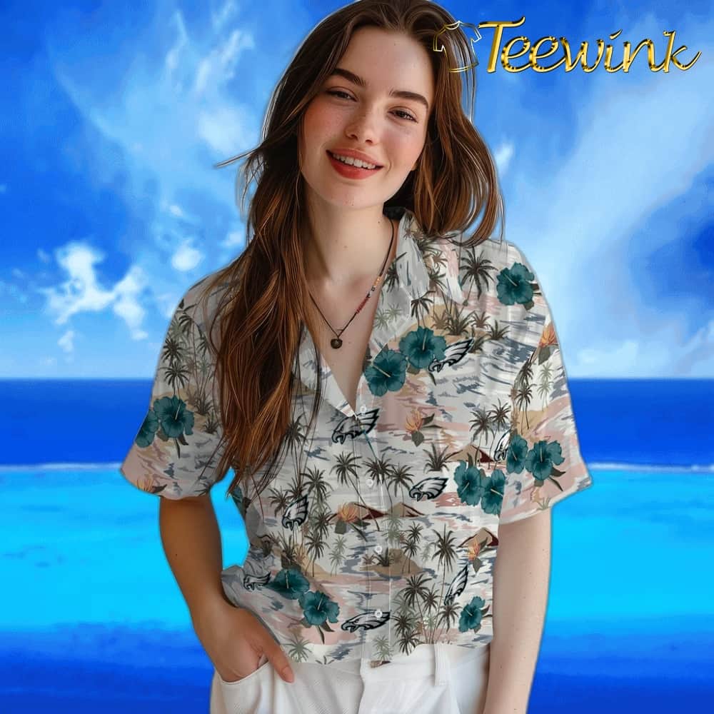 Philadelphia Eagles Hawaiian Shirt – Hibiscus Seaside image 4 Philadelphia Eagles Hawaiian Shirt – Hibiscus Seaside image 4