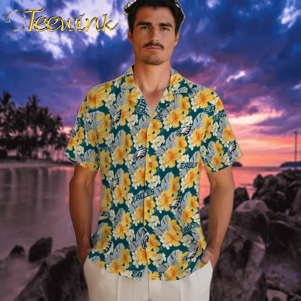 Philadelphia Eagles Hawaiian Shirt – Hibiscus Tropics image 2 Philadelphia Eagles Hawaiian Shirt – Hibiscus Tropics image 2