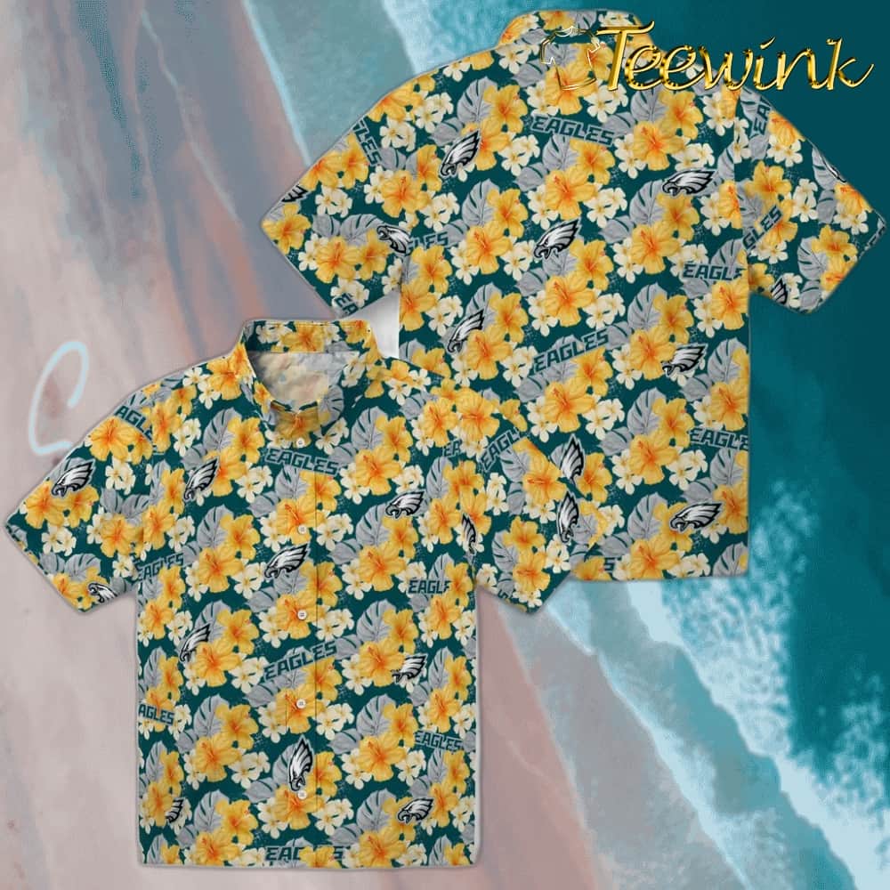 Philadelphia Eagles Hawaiian Shirt – Hibiscus Tropics image 3 Philadelphia Eagles Hawaiian Shirt – Hibiscus Tropics image 3