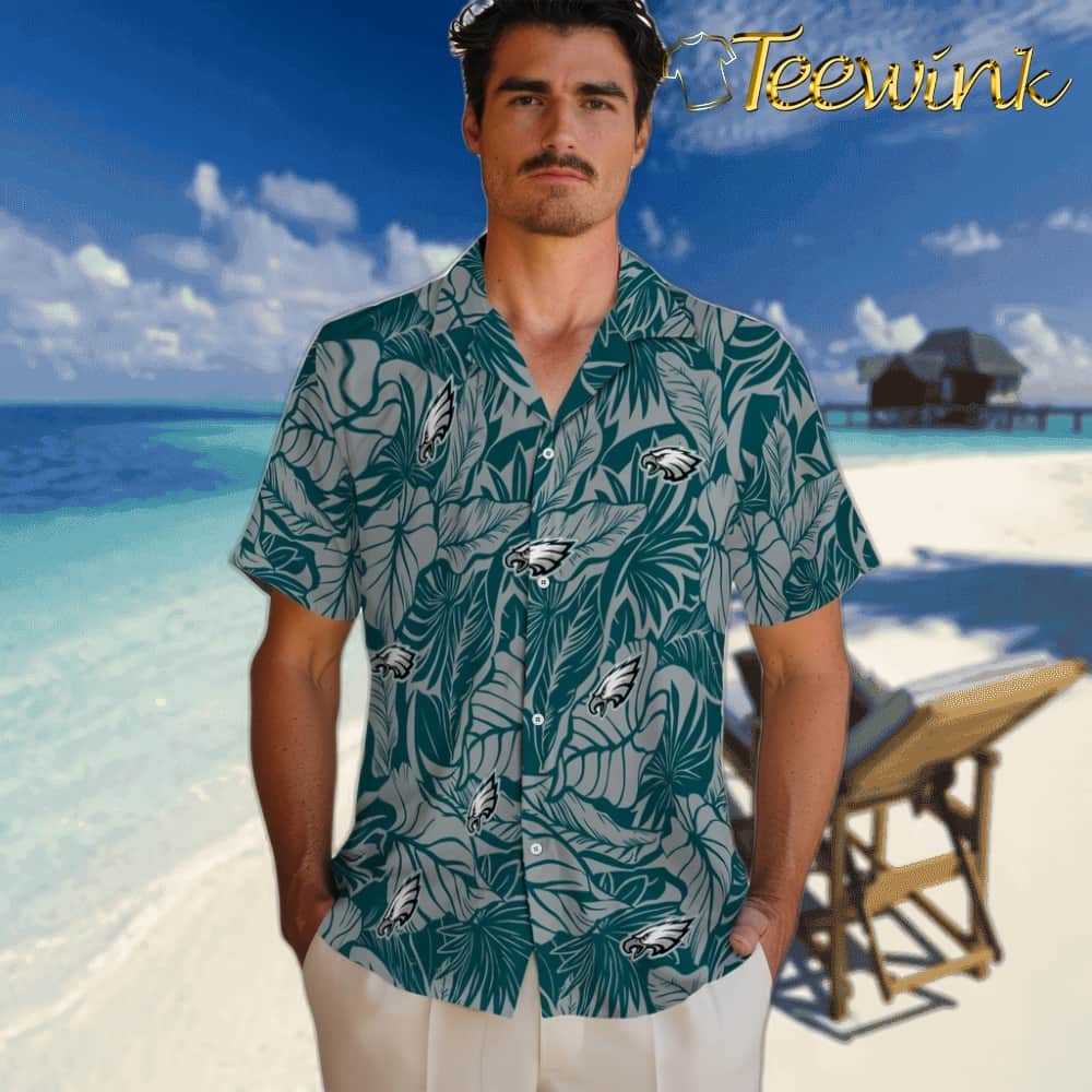 Philadelphia Eagles Hawaiian Shirt – Monstera Layer image 2 Philadelphia Eagles Hawaiian Shirt – Monstera Layer image 2