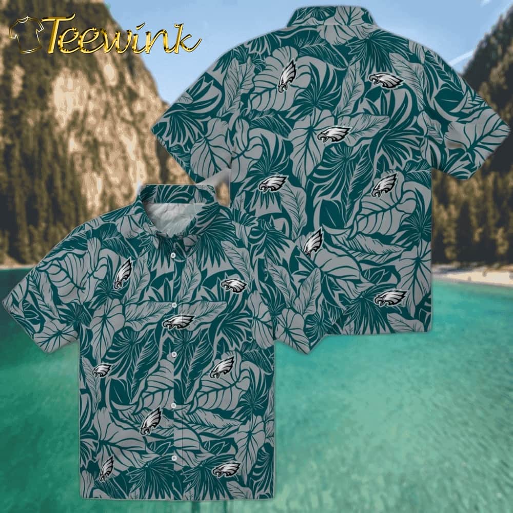 Philadelphia Eagles Hawaiian Shirt – Monstera Layer image 3 Philadelphia Eagles Hawaiian Shirt – Monstera Layer image 3