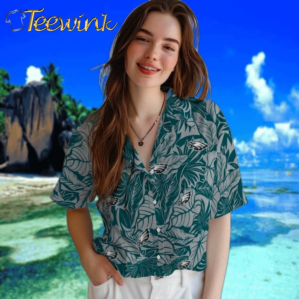 Philadelphia Eagles Hawaiian Shirt – Monstera Layer image 4 Philadelphia Eagles Hawaiian Shirt – Monstera Layer image 4