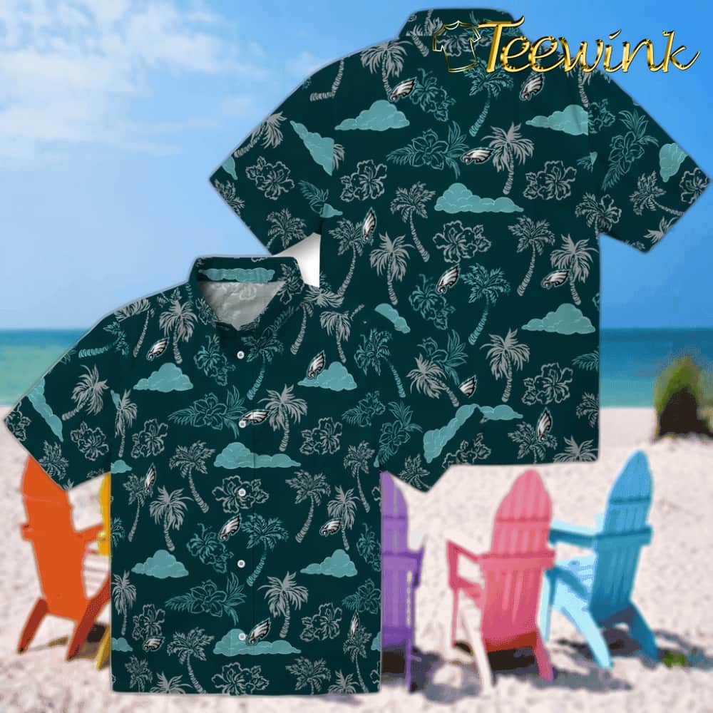 Philadelphia Eagles Hawaiian Shirt – Palm And Clouds image 3 Philadelphia Eagles Hawaiian Shirt – Palm And Clouds image 3