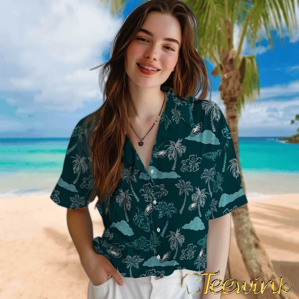 Philadelphia Eagles Hawaiian Shirt – Palm And Clouds image 4 Philadelphia Eagles Hawaiian Shirt – Palm And Clouds image 4