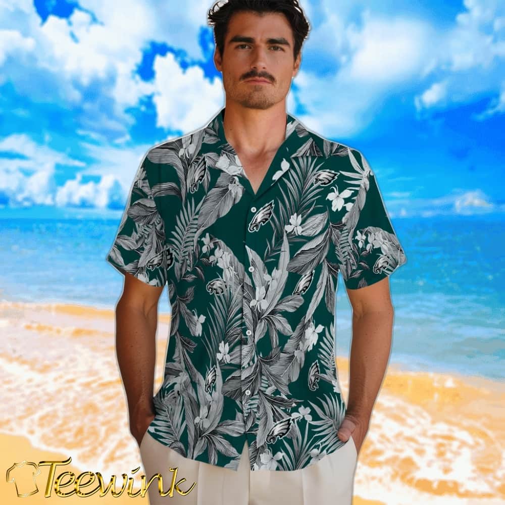 Philadelphia Eagles Hawaiian Shirt – Palm Leaves image 2 Philadelphia Eagles Hawaiian Shirt – Palm Leaves image 2