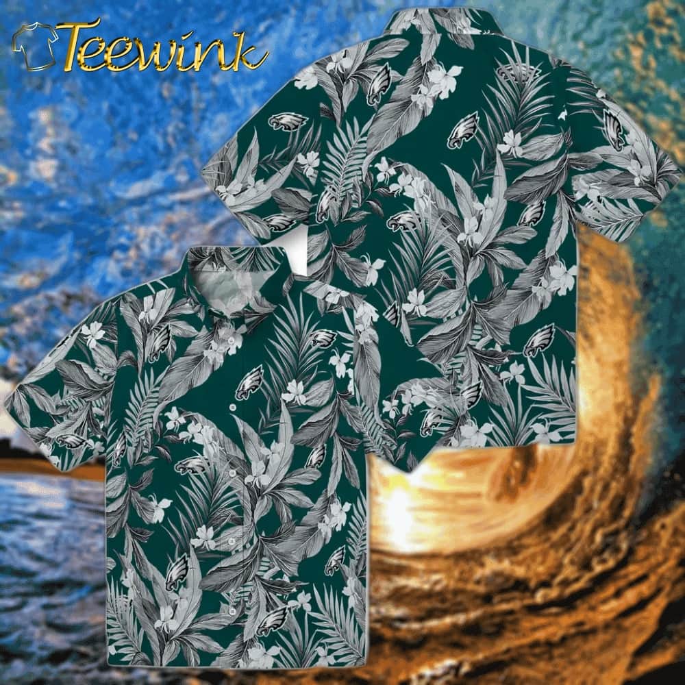 Philadelphia Eagles Hawaiian Shirt – Palm Leaves image 3 Philadelphia Eagles Hawaiian Shirt – Palm Leaves image 3