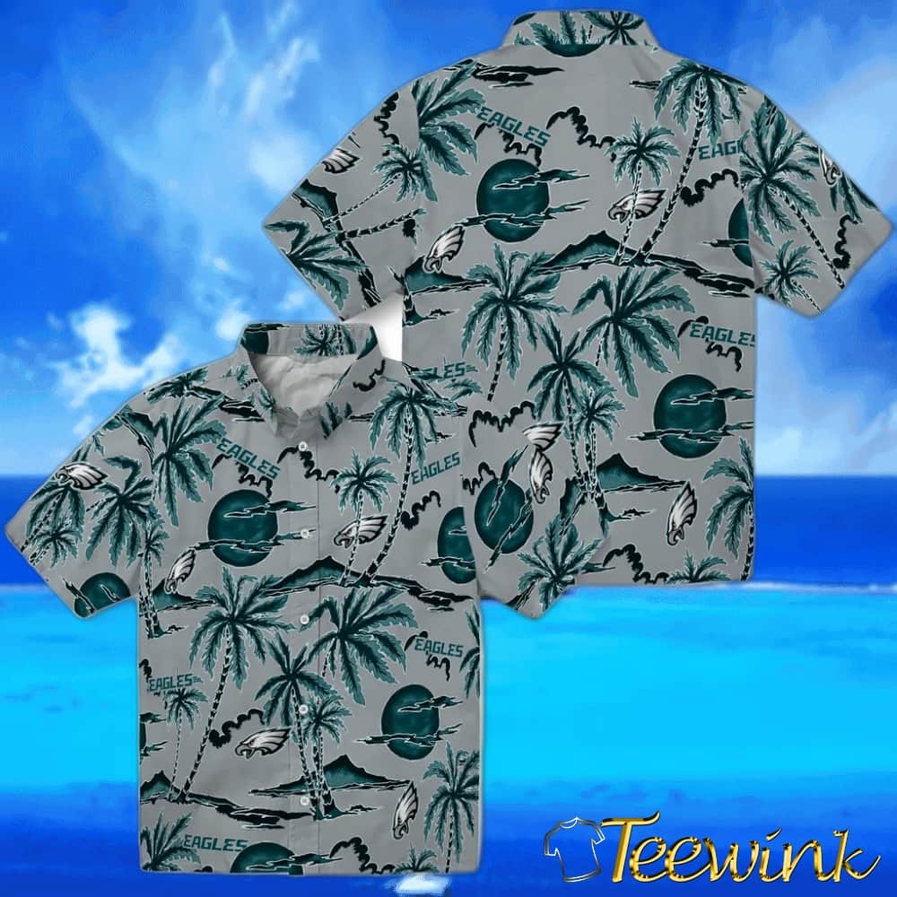 Philadelphia Eagles Hawaiian Shirt – Palm Sunset image 3 Philadelphia Eagles Hawaiian Shirt – Palm Sunset image 3