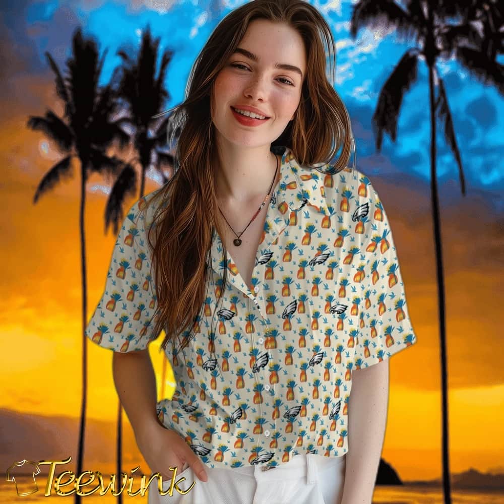 Philadelphia Eagles Hawaiian Shirt – Pineapple Delight image 4 Philadelphia Eagles Hawaiian Shirt – Pineapple Delight image 4