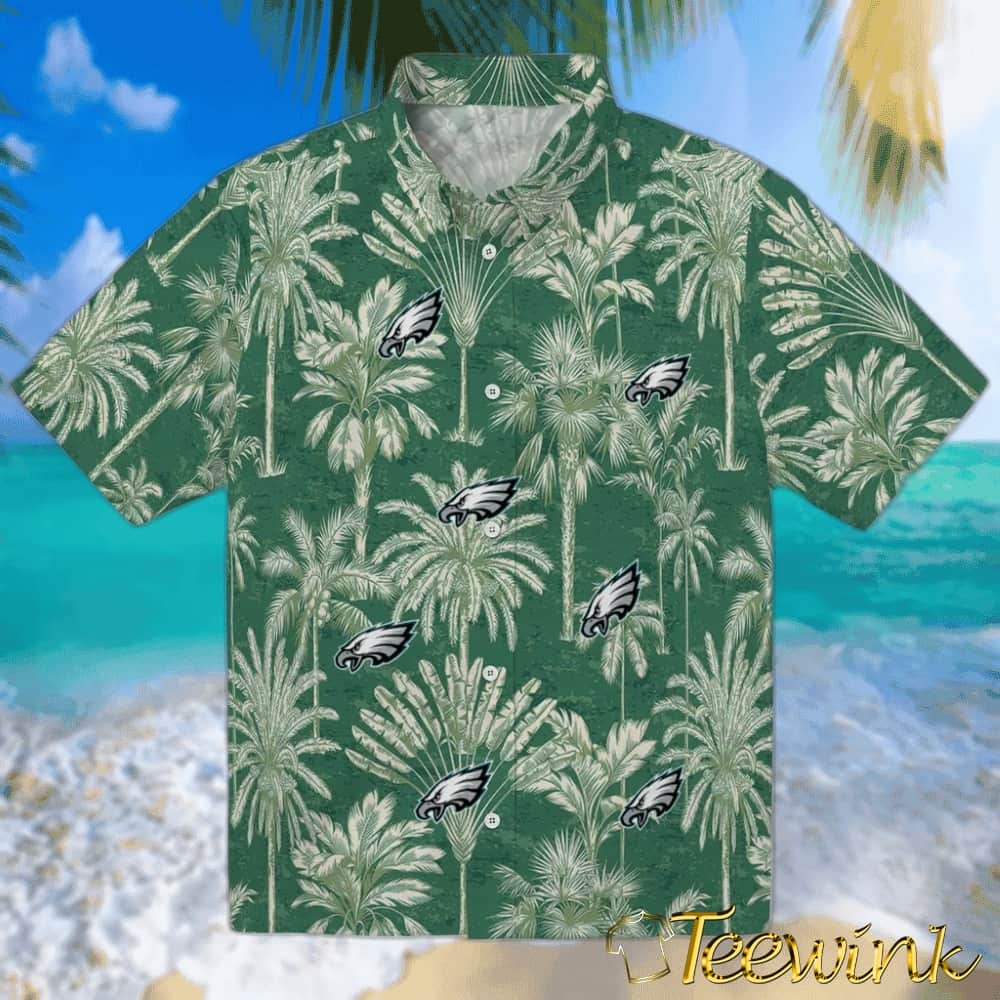 Philadelphia Eagles Hawaiian Shirt – Wave Palm Philadelphia Eagles Hawaiian Shirt – Wave Palm
