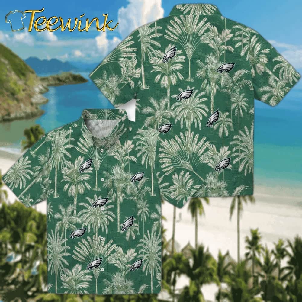 Philadelphia Eagles Hawaiian Shirt – Vintage Palm Tree image 3 Philadelphia Eagles Hawaiian Shirt – Vintage Palm Tree image 3