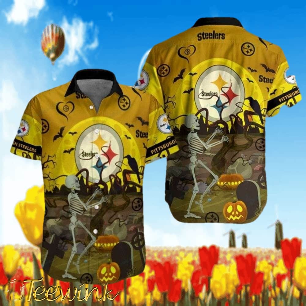 Pittsburgh Pride Skeleton Fiesta Steelers Hawaiian Shirt