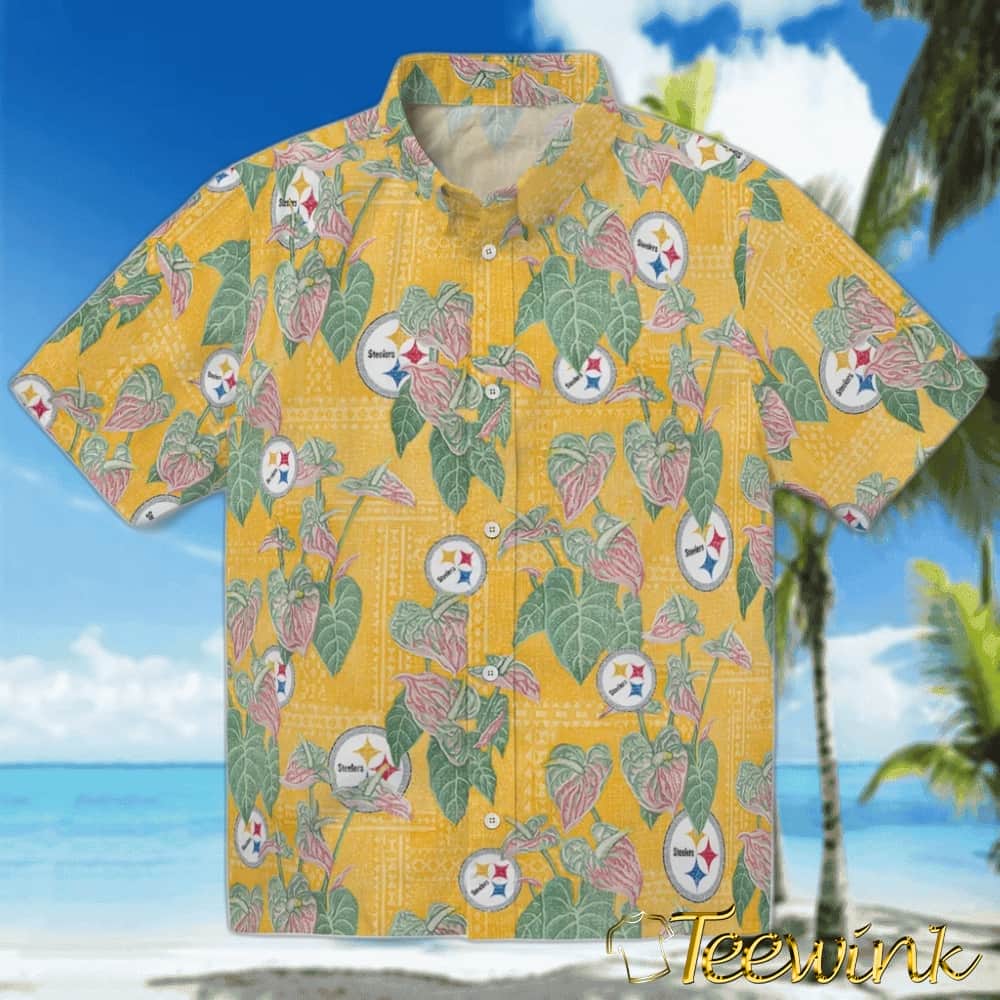 Pittsburgh Steelers Hawaiian Shirt – Anthurium Overlay