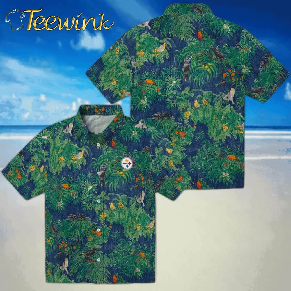 Pittsburgh Steelers Hawaiian Shirt – Bird Canopy image 3 Pittsburgh Steelers Hawaiian Shirt – Bird Canopy image 3
