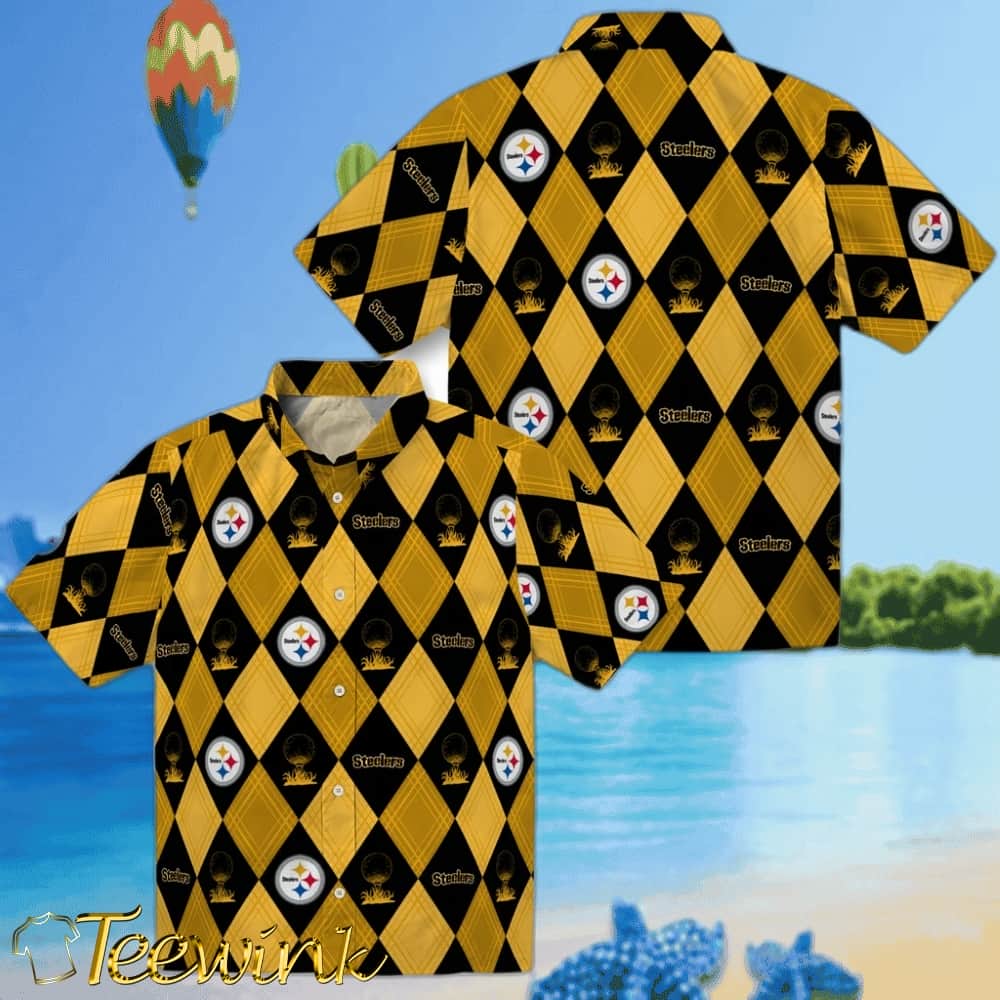 Pittsburgh Steelers Hawaiian Shirt – Golfing Plaid image 3 Pittsburgh Steelers Hawaiian Shirt – Golfing Plaid image 3