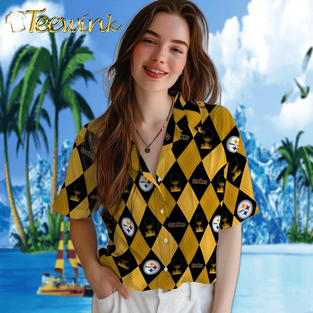 Pittsburgh Steelers Hawaiian Shirt – Golfing Plaid image 4 Pittsburgh Steelers Hawaiian Shirt – Golfing Plaid image 4