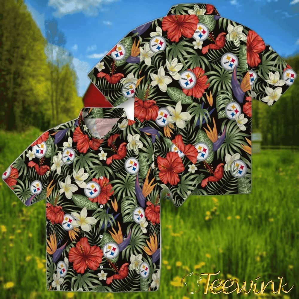 Pittsburgh Steelers Hawaiian Shirt – Hawaii Floral Hibiscus image 3 Pittsburgh Steelers Hawaiian Shirt – Hawaii Floral Hibiscus image 3