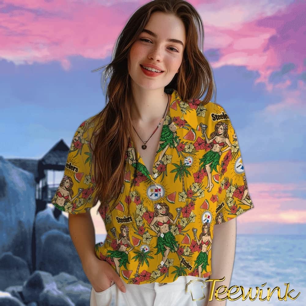 Pittsburgh Steelers Hawaiian Shirt – Hawaiian Girls Design image 4 Pittsburgh Steelers Hawaiian Shirt – Hawaiian Girls Design image 4