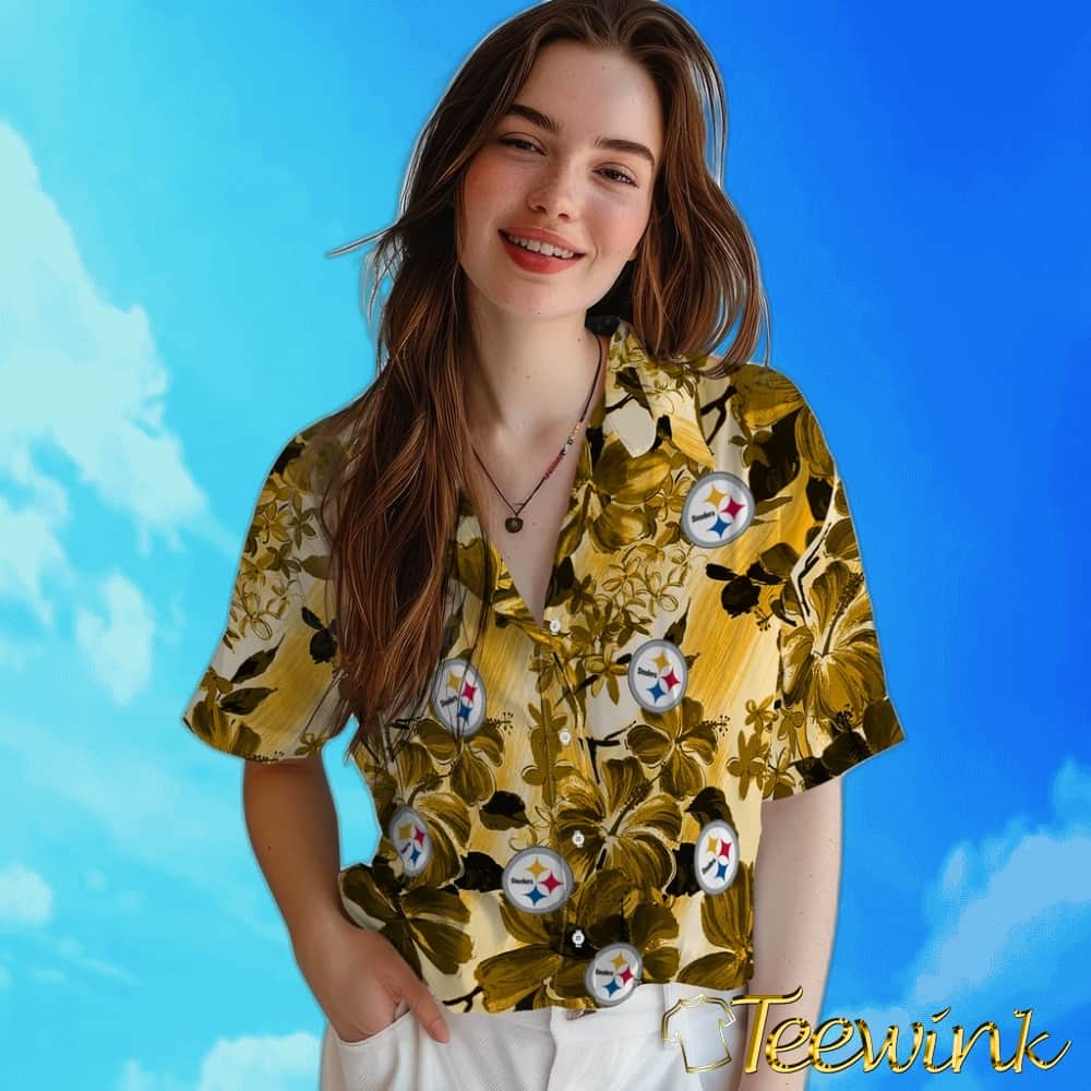 Pittsburgh Steelers Hawaiian Shirt – Hibiscus Arrangement image 4 Pittsburgh Steelers Hawaiian Shirt – Hibiscus Arrangement image 4