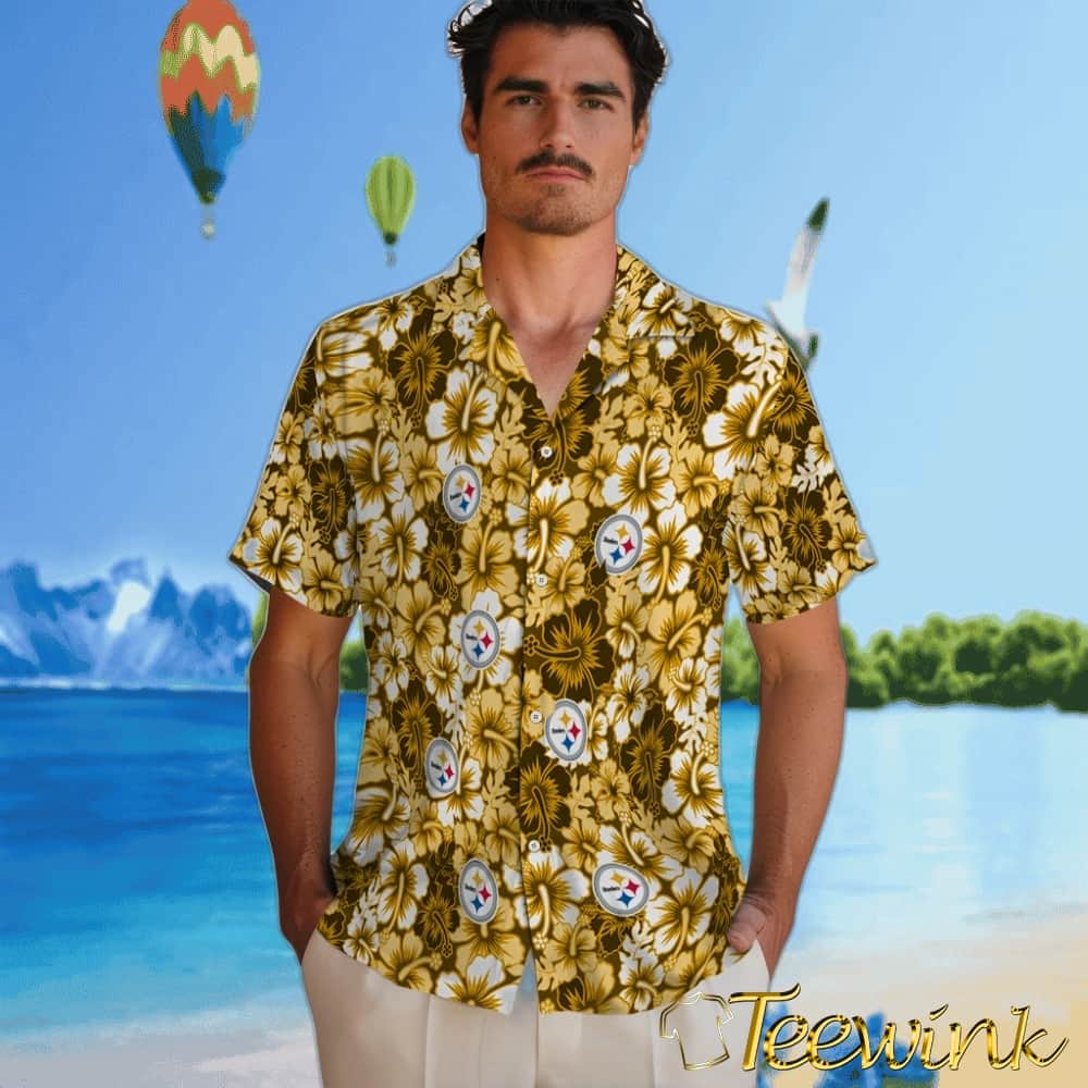 Pittsburgh Steelers Hawaiian Shirt – Hibiscus Blooms image 2 Pittsburgh Steelers Hawaiian Shirt – Hibiscus Blooms image 2