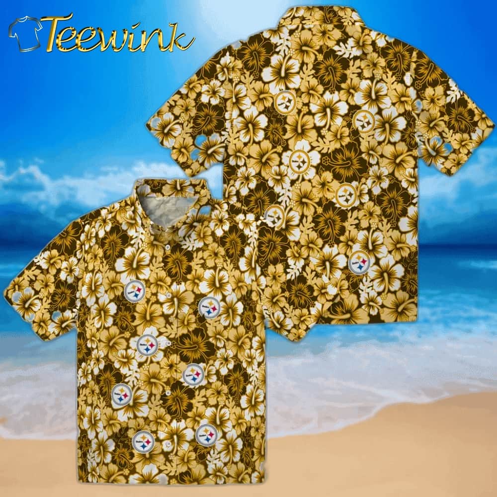 Pittsburgh Steelers Hawaiian Shirt – Hibiscus Blooms image 3 Pittsburgh Steelers Hawaiian Shirt – Hibiscus Blooms image 3