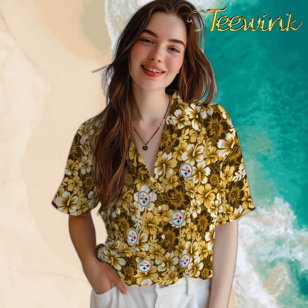 Pittsburgh Steelers Hawaiian Shirt – Hibiscus Blooms image 4 Pittsburgh Steelers Hawaiian Shirt – Hibiscus Blooms image 4