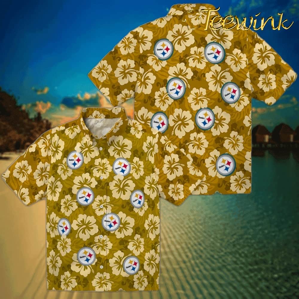 Pittsburgh Steelers Hawaiian Shirt – Hibiscus Cluster image 3 Pittsburgh Steelers Hawaiian Shirt – Hibiscus Cluster image 3