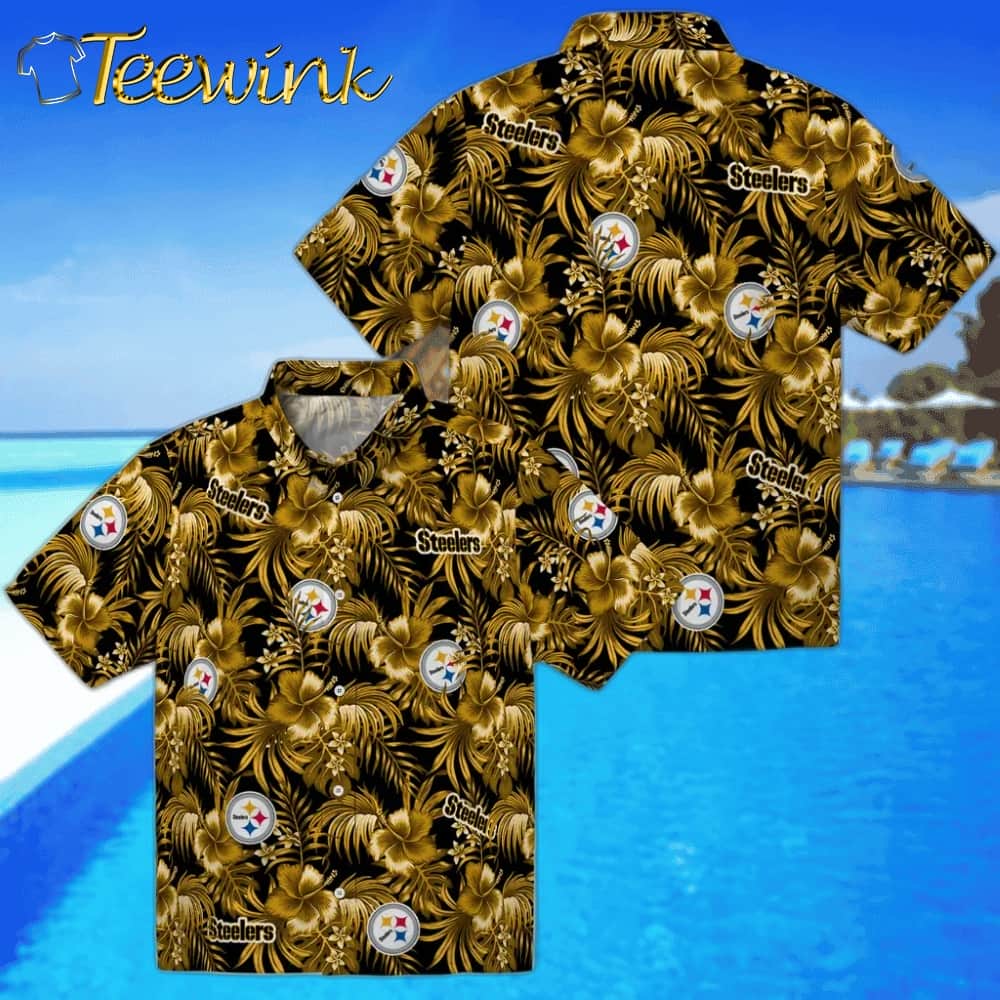 Pittsburgh Steelers Hawaiian Shirt – Hibiscus Exotic image 3 Pittsburgh Steelers Hawaiian Shirt – Hibiscus Exotic image 3