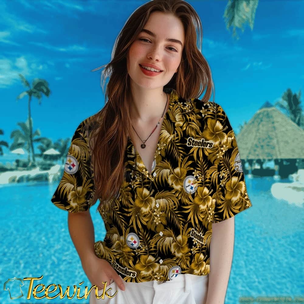 Pittsburgh Steelers Hawaiian Shirt – Hibiscus Exotic image 4 Pittsburgh Steelers Hawaiian Shirt – Hibiscus Exotic image 4