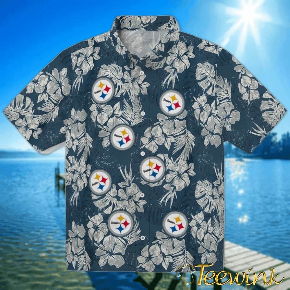 Pittsburgh Steelers Hawaiian Shirt – Hibiscus Flower Design