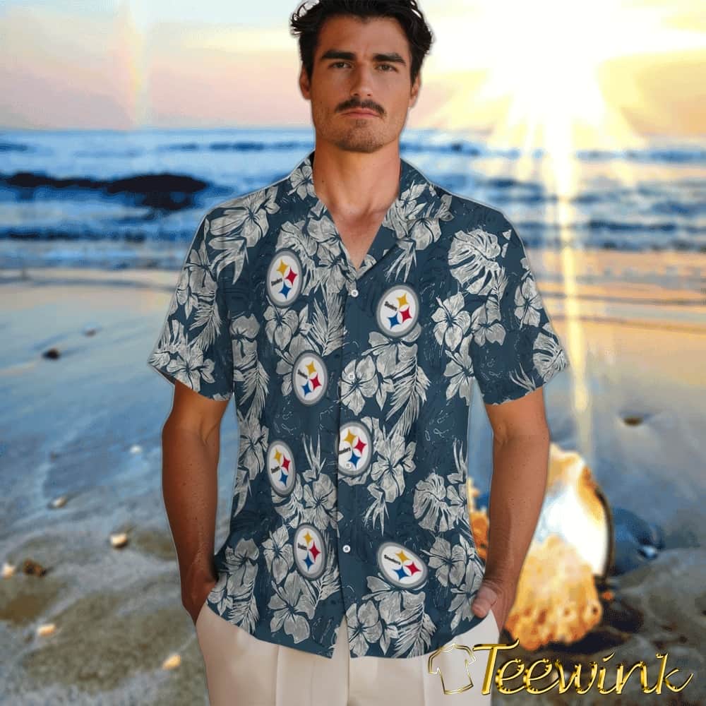 Pittsburgh Steelers Hawaiian Shirt – Hibiscus Flowers image 2 Pittsburgh Steelers Hawaiian Shirt – Hibiscus Flowers image 2
