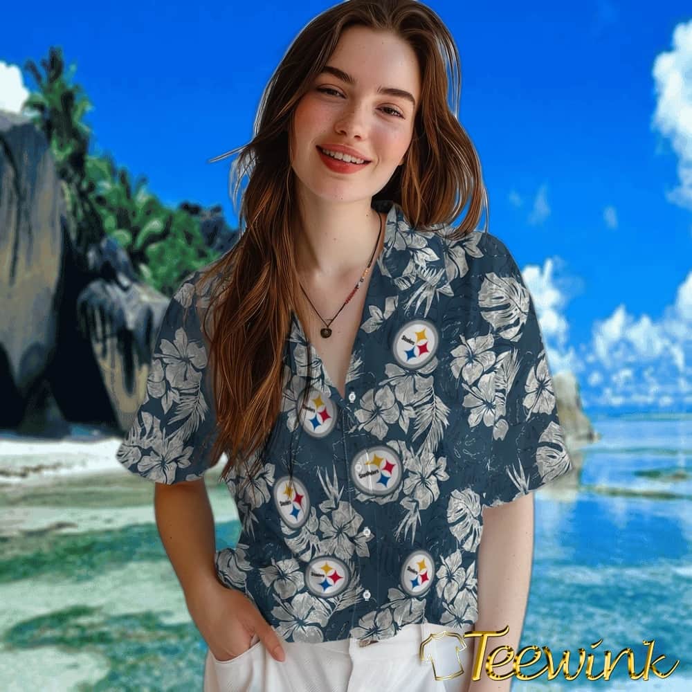 Pittsburgh Steelers Hawaiian Shirt – Hibiscus Flowers image 4 Pittsburgh Steelers Hawaiian Shirt – Hibiscus Flowers image 4