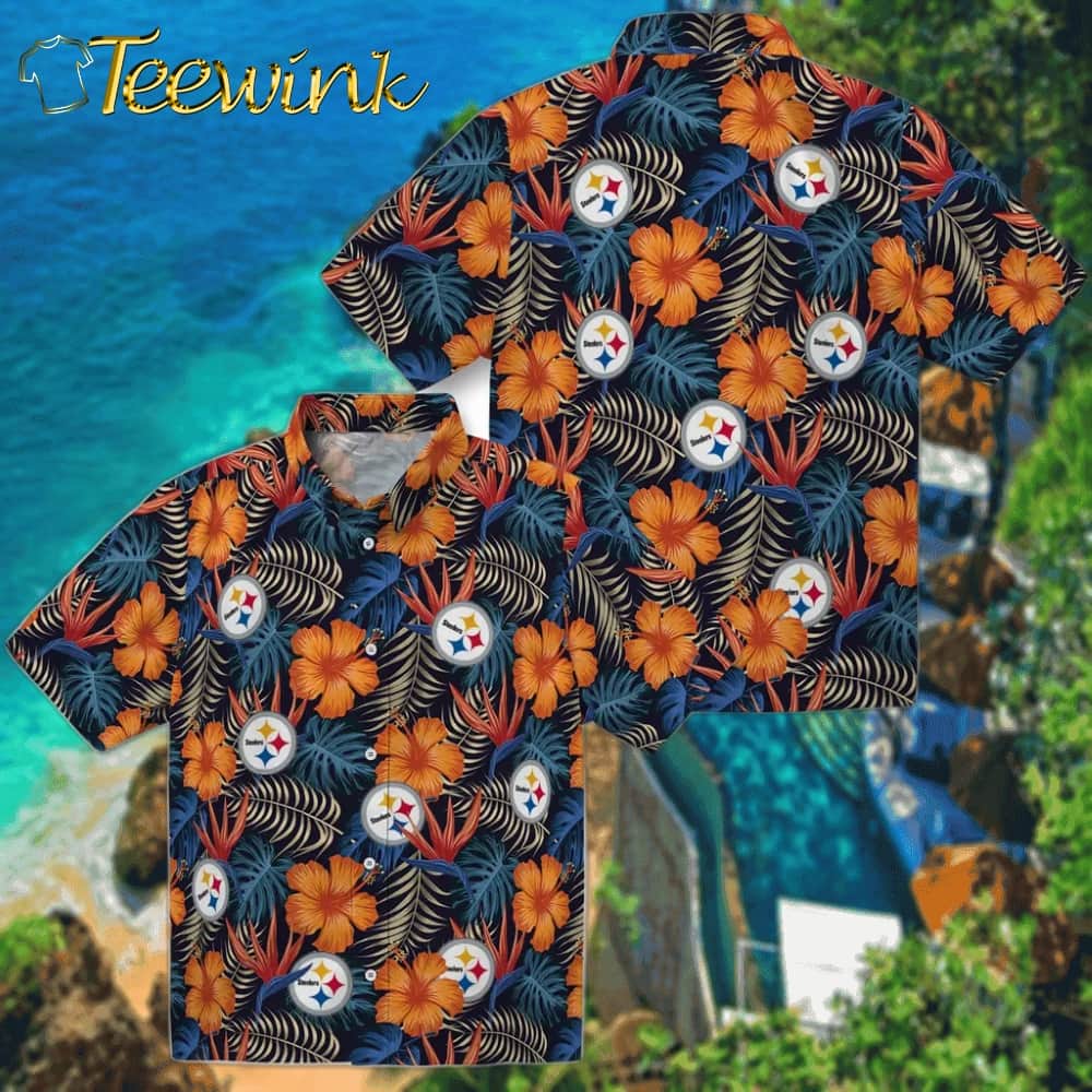 Pittsburgh Steelers Hawaiian Shirt – Hibiscus Foliage image 3 Pittsburgh Steelers Hawaiian Shirt – Hibiscus Foliage image 3